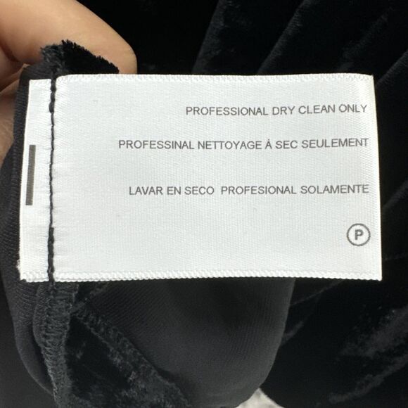 AG Adriano Goldschmied Top Women S Black Velvet Boat Neck Short Flutter Sleeves - Picture 9 of 9